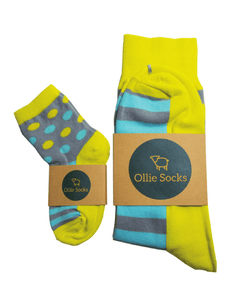 Matching Socks || Parent and Child || Stripes and Dots - Ollie Socks